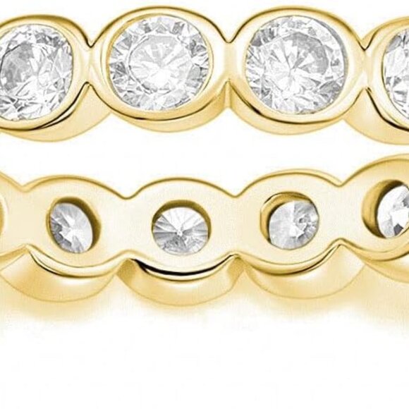 3.8mm Wedding Bands for Women Cubic Zirconia Full Eternity Stackable Engagement